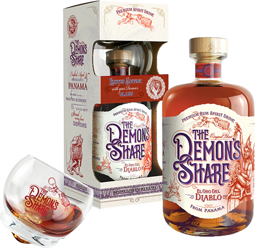 THE DEMON`S SHARE 3YO 40% 700ML + SZKLANKA.png